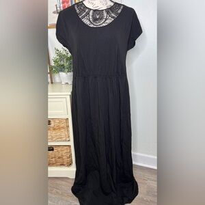 Brand New-Lands’ End Crochet Neckline Maxi Dress